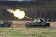 A M109A6 "Paladin" fires a 155m high-explosive round during Alpha Battery, 1st Battalion, 109th Field Artillery Regiment, Pennsylvania National Guard, Table VI qualification on April 17, 2021, at Fort Indiantown Gap, Pa. (U.S. Army Courtesy Photo)