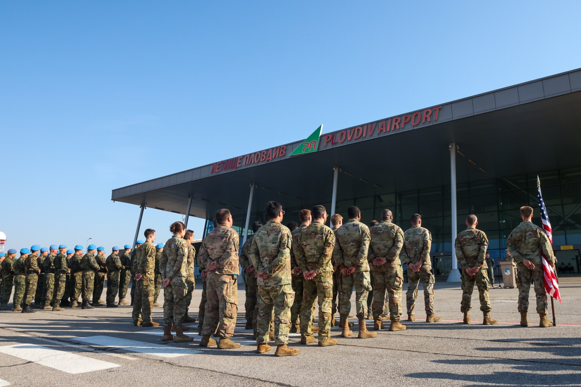 U.S. Air Force and Bulgarian air force personnel attended a media event in honor of Thracian Summer 2024, August 24, 2024, in Plovdiv, Bulgaria.