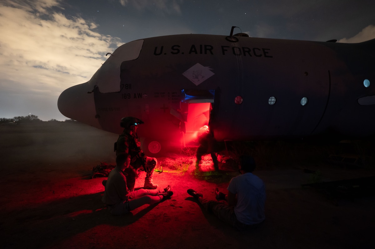 U.S. Air Force pararescuemen assigned to the 68th Rescue Squadron extract simulated patients from an aircraft crash at Davis-Monthan Air Force Base, Arizona, Aug. 27, 2024. The exercise required Airmen to find patients and treat their injuries. (U.S. Air Force photo by Airman First Class Jasmyne Bridgers-Matos)