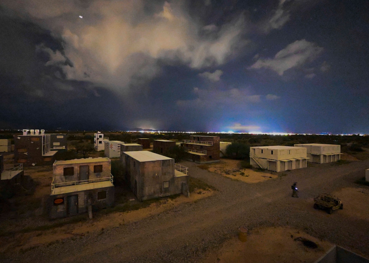 Buildings with the night sky