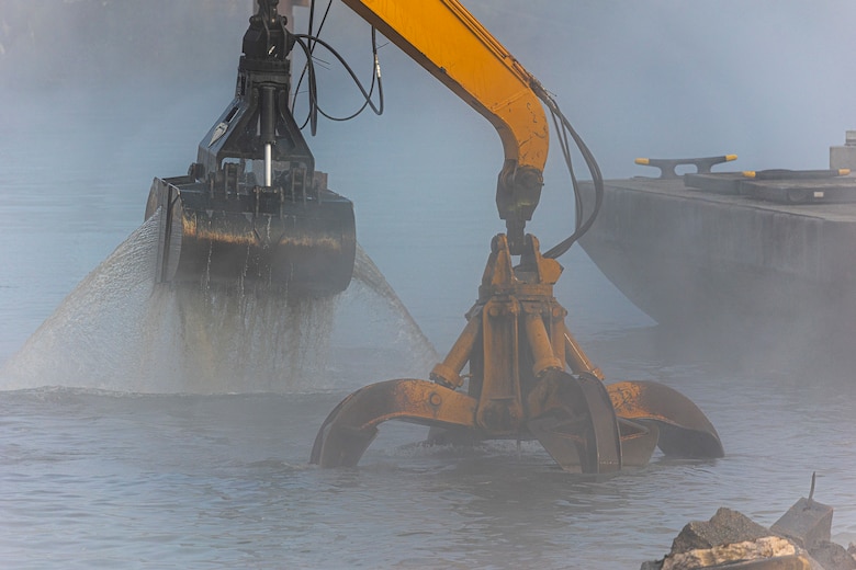 The U.S. Army Corps of Engineers Pittsburgh District opened a 100-foot-wide navigation channel for commercial vessels through the center of the dam at Monongahela River Locks and Dam 3 near Elizabeth, Pennsylvania, Thursday, Sept. 5.