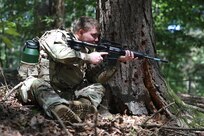 U.S. Soldiers attending the Cavalry Scout Advanced Leader Course at the 166th Regiment - Regional Training Institute conduct field training at Fort Indiantown Gap, Pennsylvania, Sept. 3, 2024. Trainees performed reconnaissance operations, conducted an ambush and classified a bridge. (U.S. Army National Guard photo by Sgt. Du-Marc Mills)