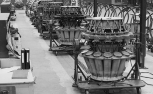 J-33 engine in maintenance complex
