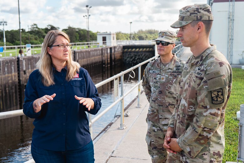 Cadet Jessup learns about the Saint Lucie Lock and Dam