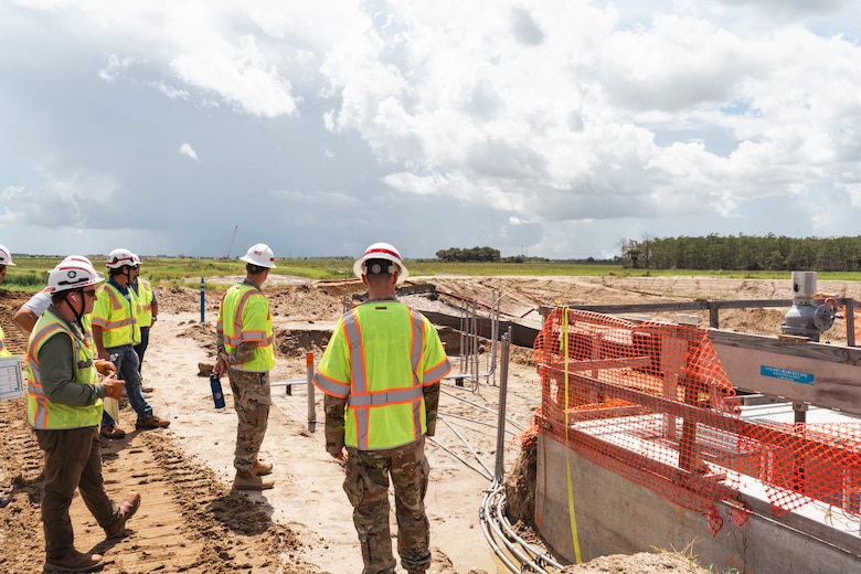 Cadet Josiah Jessup takes in the expansiveness of the Indian River Lagoon South project on one of the many stops during his tour of the project.