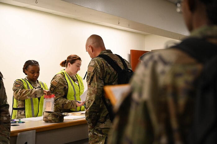 Airmen get out-processed.