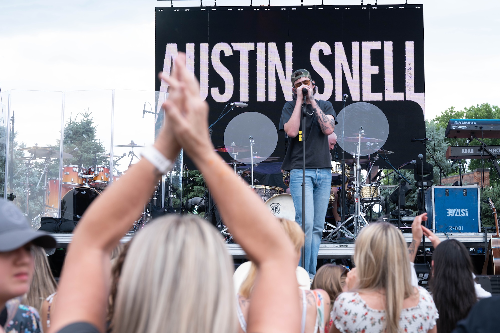 Austin Snell and his band perform for the crowd at Peterson Space Force Base.