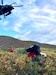 Alaska Air National Guard Maj. Dan Warren (right), 212th Rescue Squadron combat rescue officer, and Master Sgt. Harry Bromley, 212th RQS pararescueman, evacuate an injured airplane pilot Aug. 30, 2024, about 50 miles southwest of Tok to a 210th Rescue Squadron HH-60G Pave Hawk. Warren and Bromley jumped from a 211th Rescue Squadron HC-130J Combat King II to quickly reach the injured pilot. (Courtesy photo)