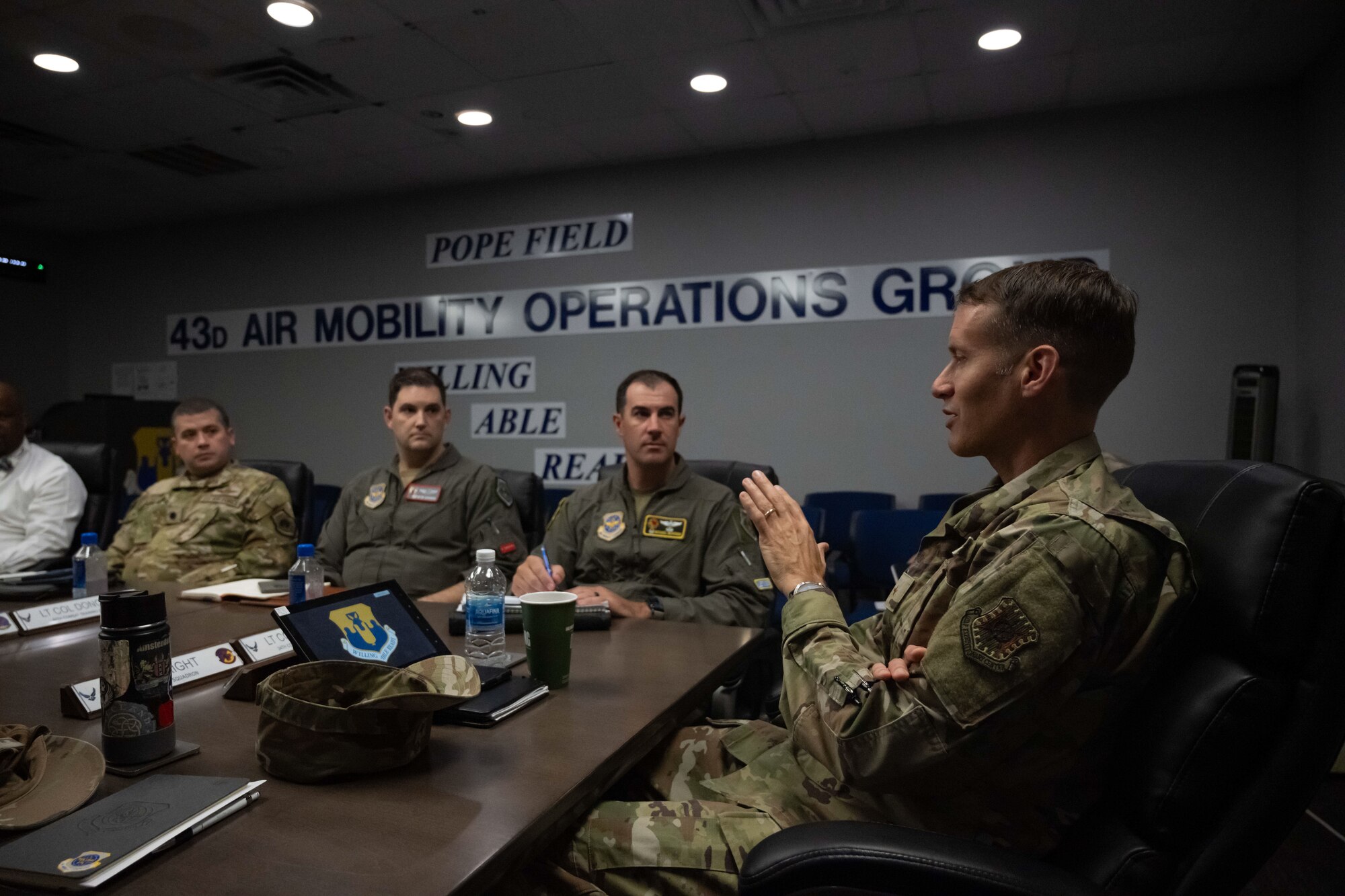 U.S. Airman briefs group
