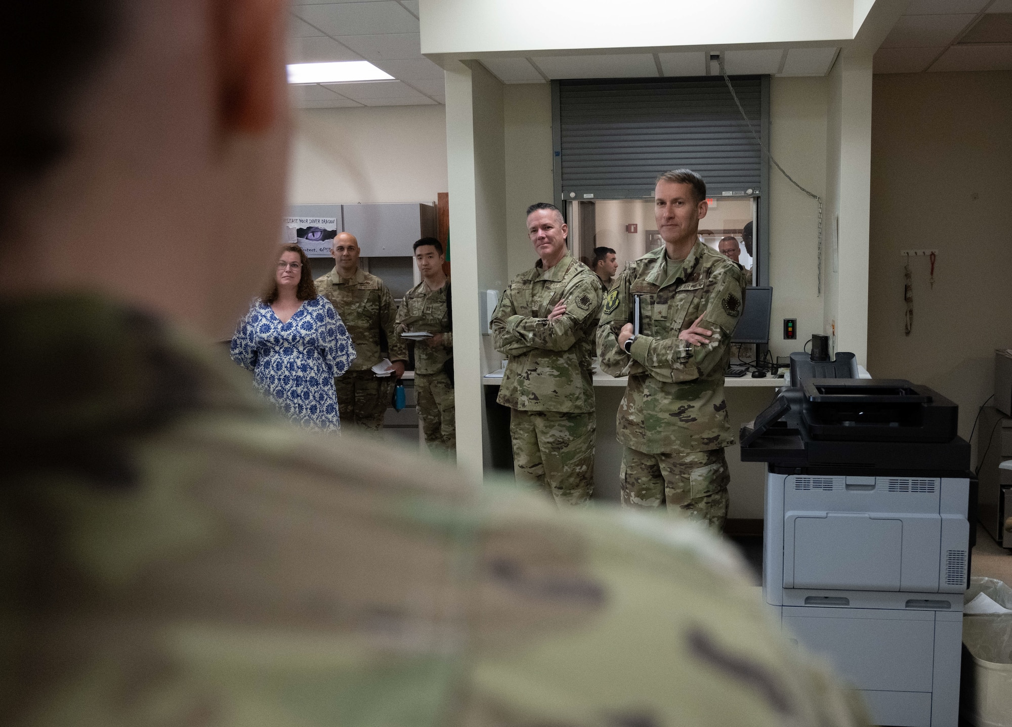 U.S. Airmen listen to brief