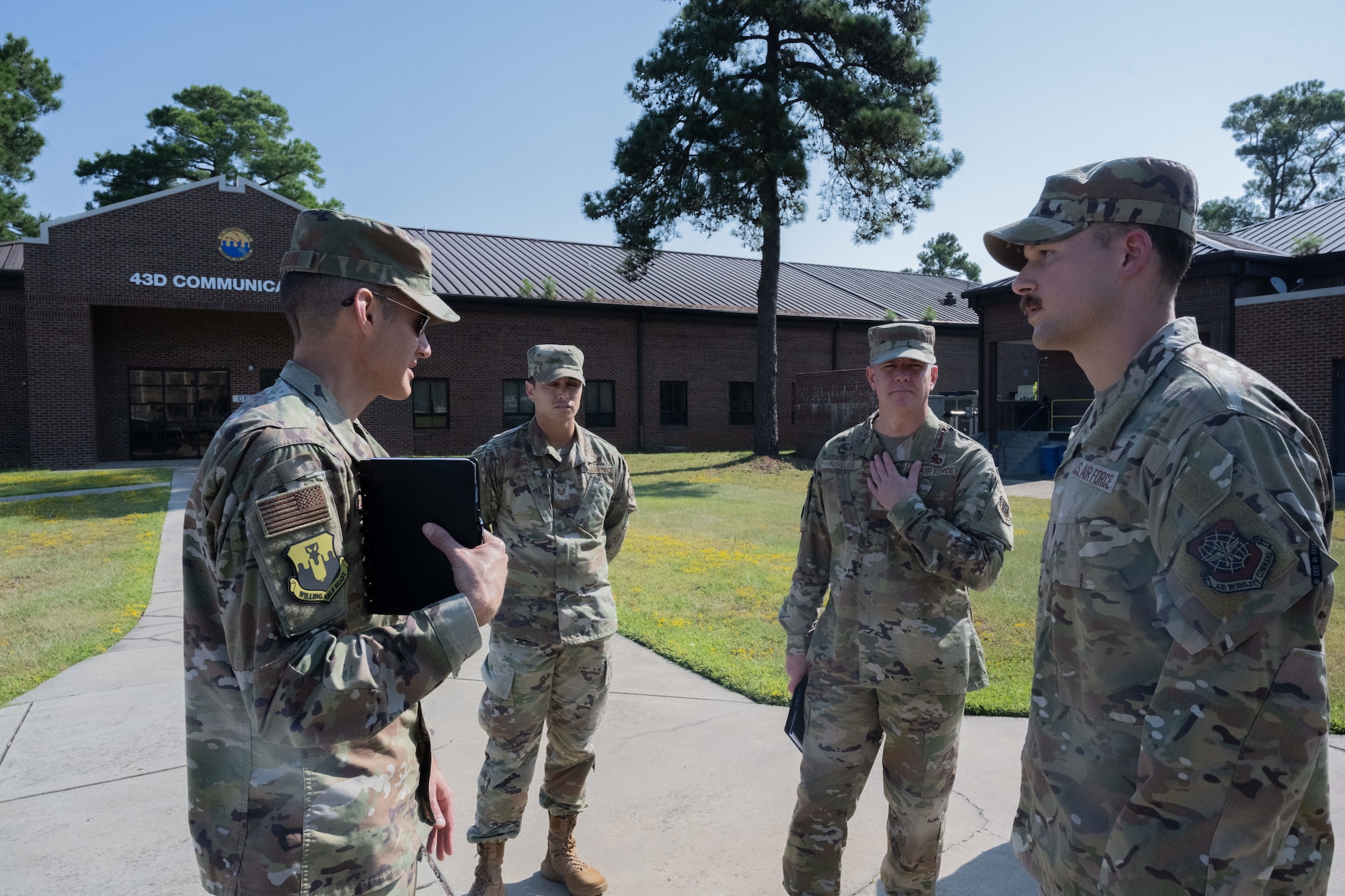 U.S. Airmen have conversation