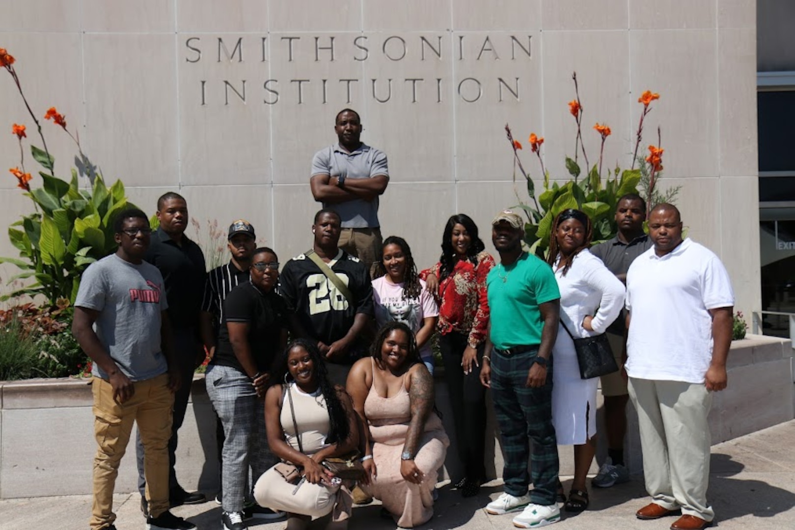 Members of the 74th Troop Command, District of Columbia National Guard, explore exhibitions and collections inside the Smithsonian's National Museum of American History during a team-building staff ride in Washington, D.C., on Aug. 11, 2024. The purpose of the visit was to deepen their understanding of the nation’s heritage and strengthen unit cohesion.