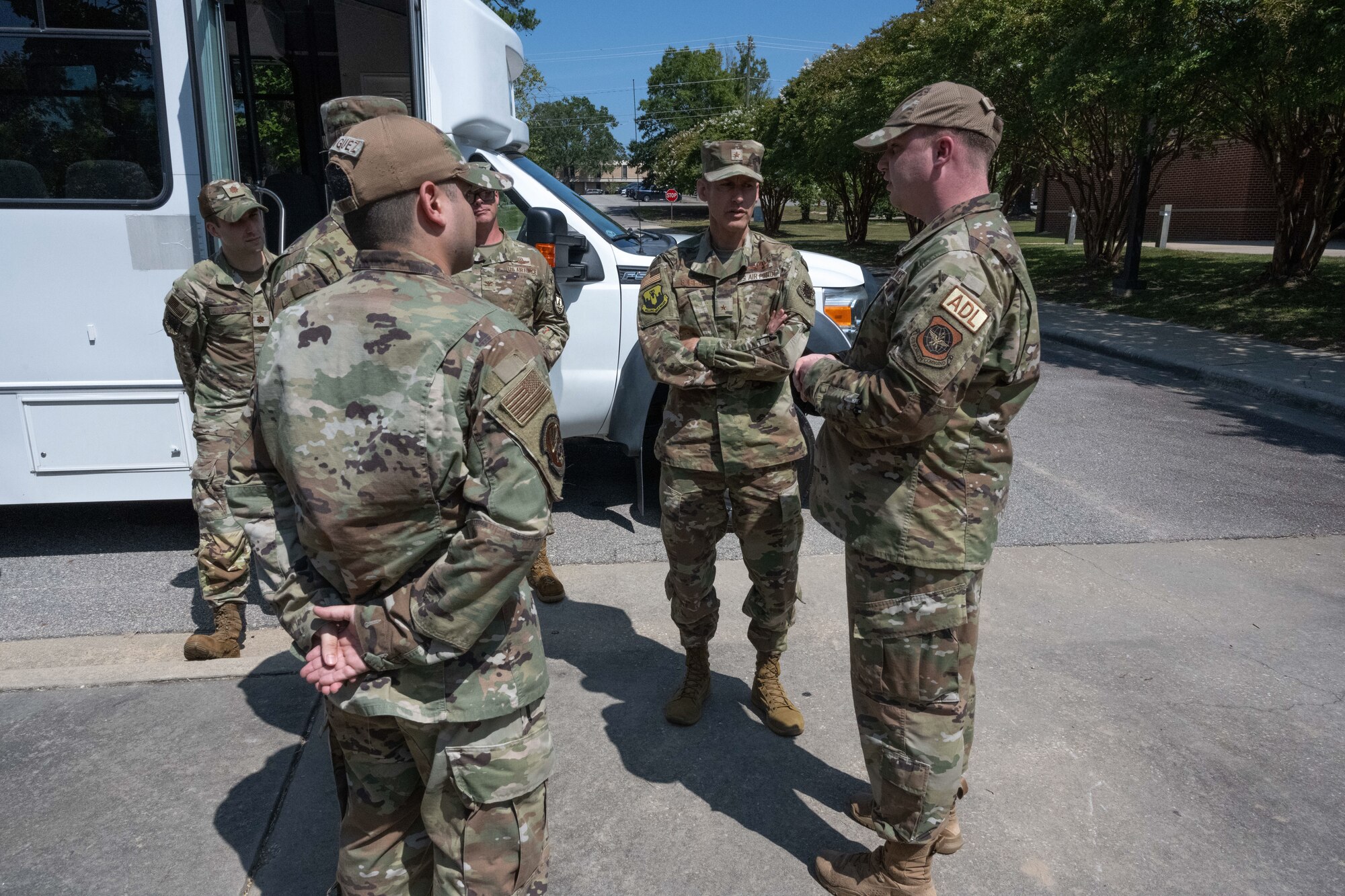 U.S. Airmen have conversation