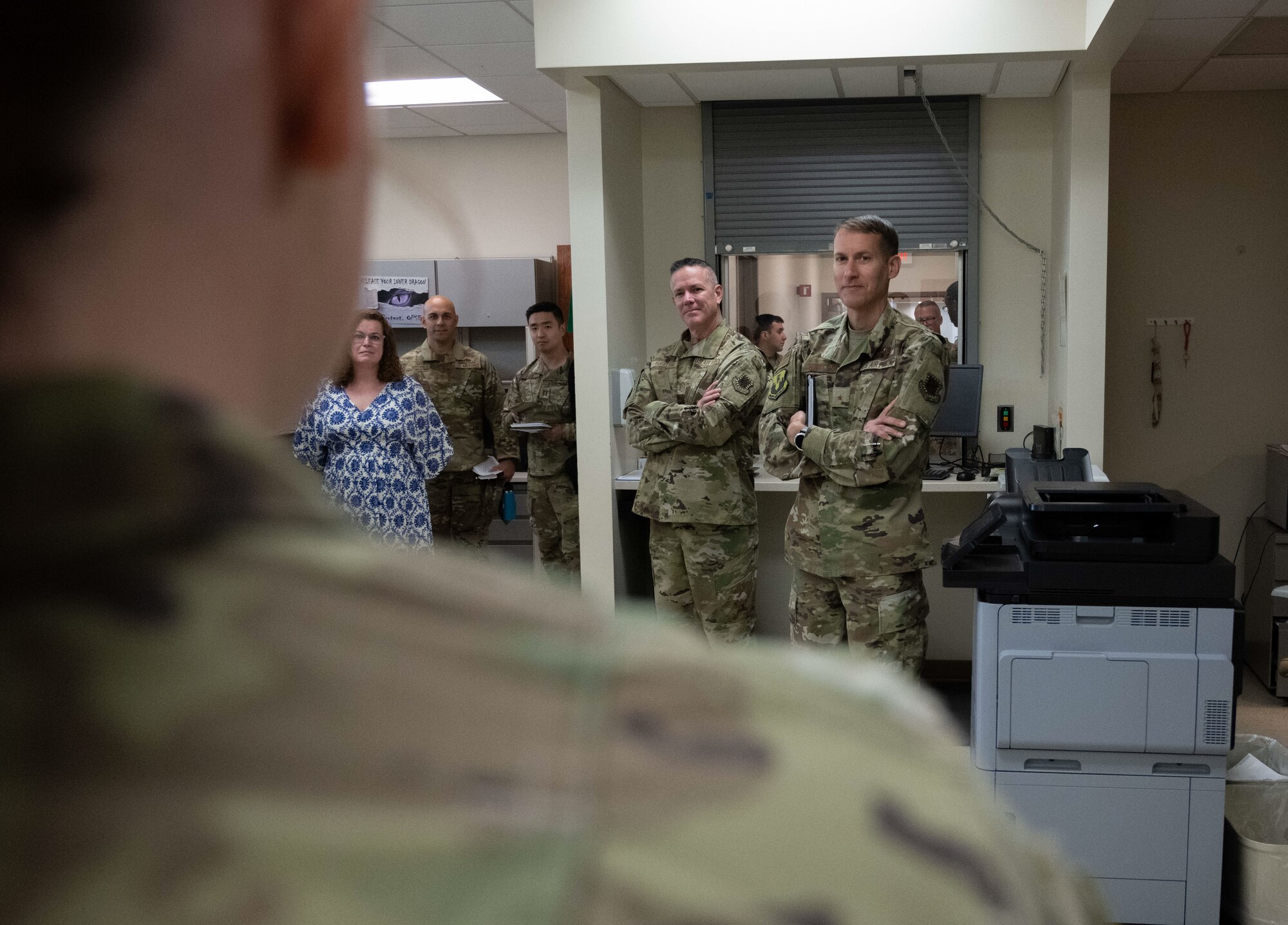 U.S. Airmen listen to brief
