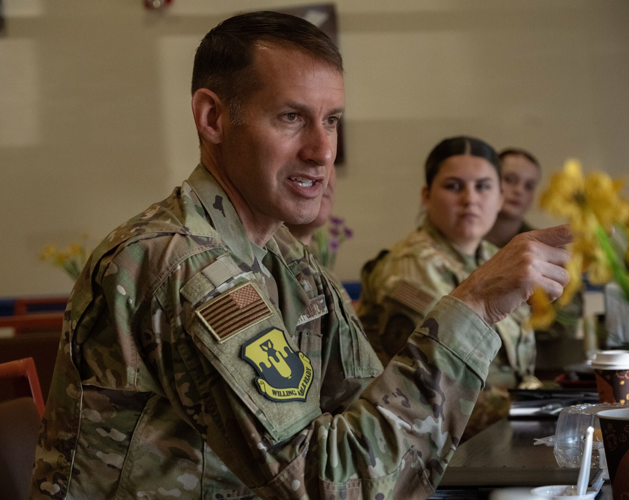 U.S. Airman briefs group