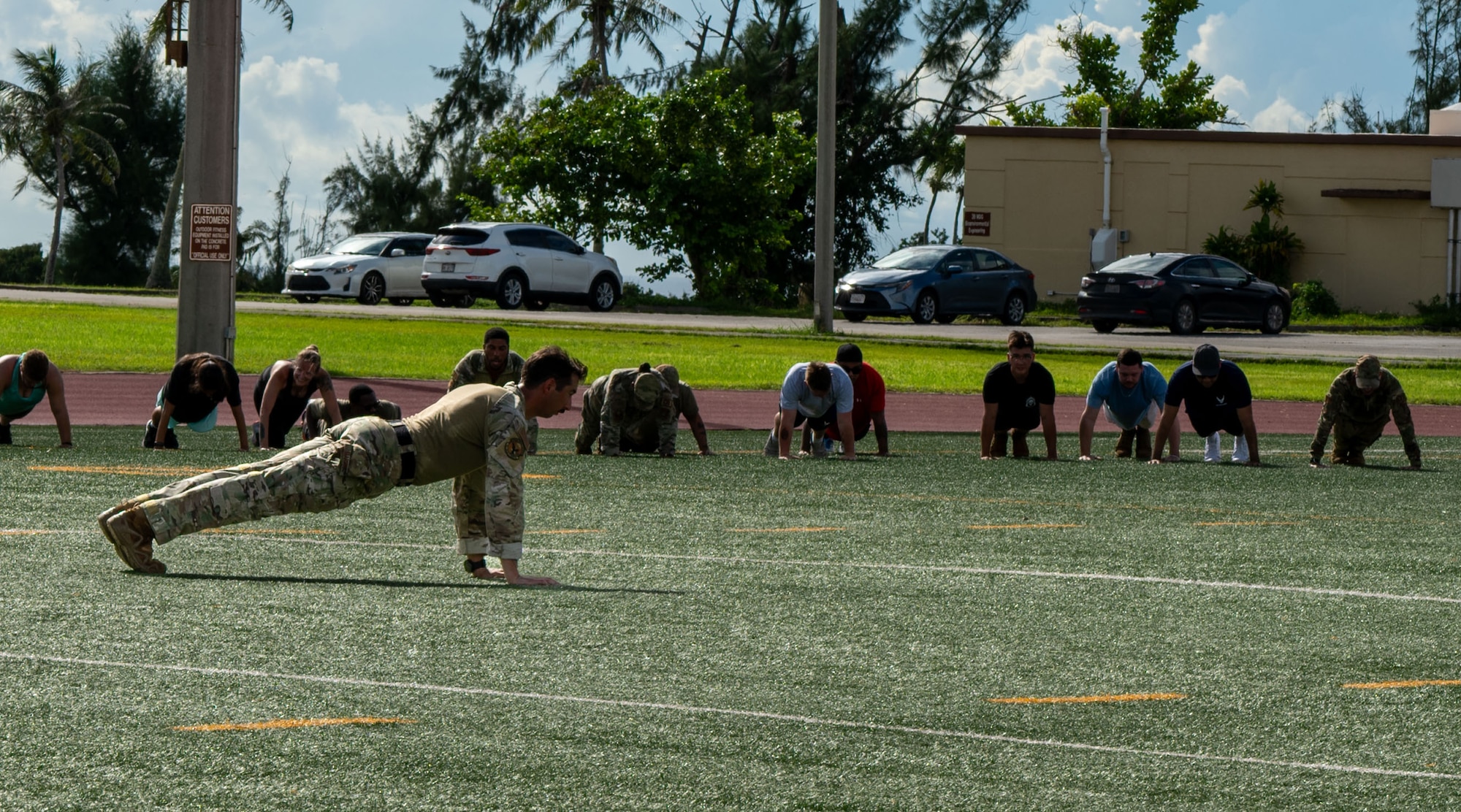 Participants were encouraged to carry 22 and donate pounds of dry goods to commemorate the 22 veterans who commit suicide every day. (U.S. Air Force photos by Airman 1st Class Audree Campbell)