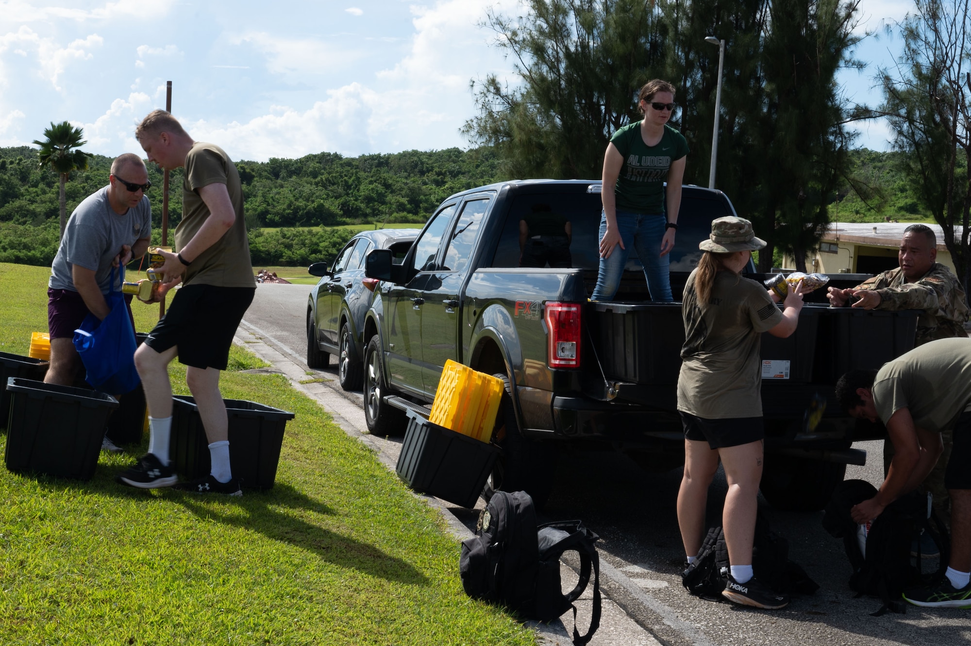 Participants were encouraged to carry 22 and donate pounds of dry goods to commemorate the 22 veterans who commit suicide every day. (U.S. Air Force photos by Airman 1st Class Audree Campbell)