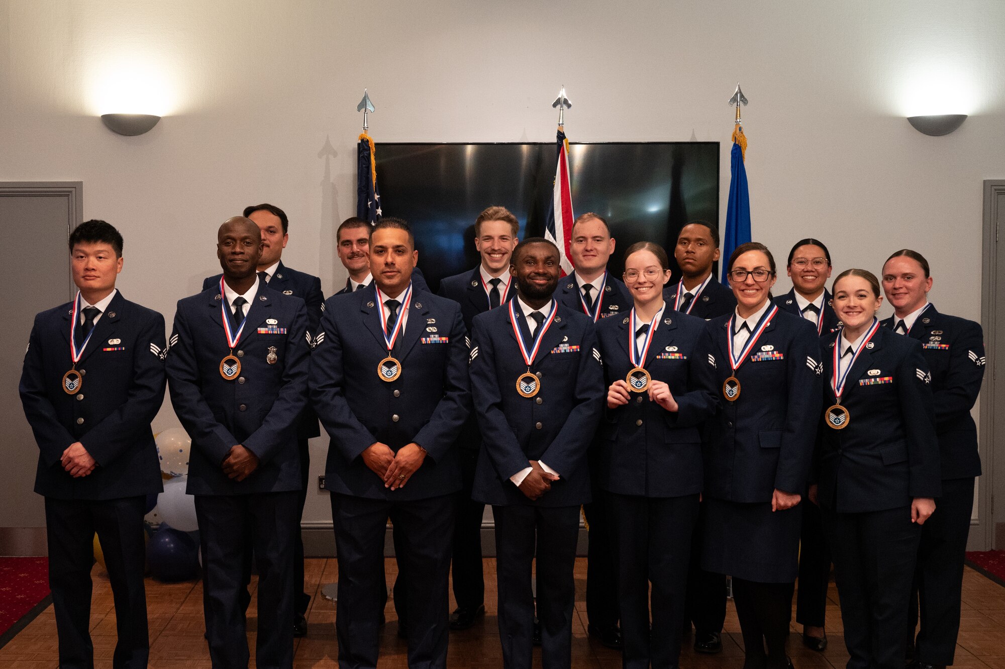 Inductees pose for a photo