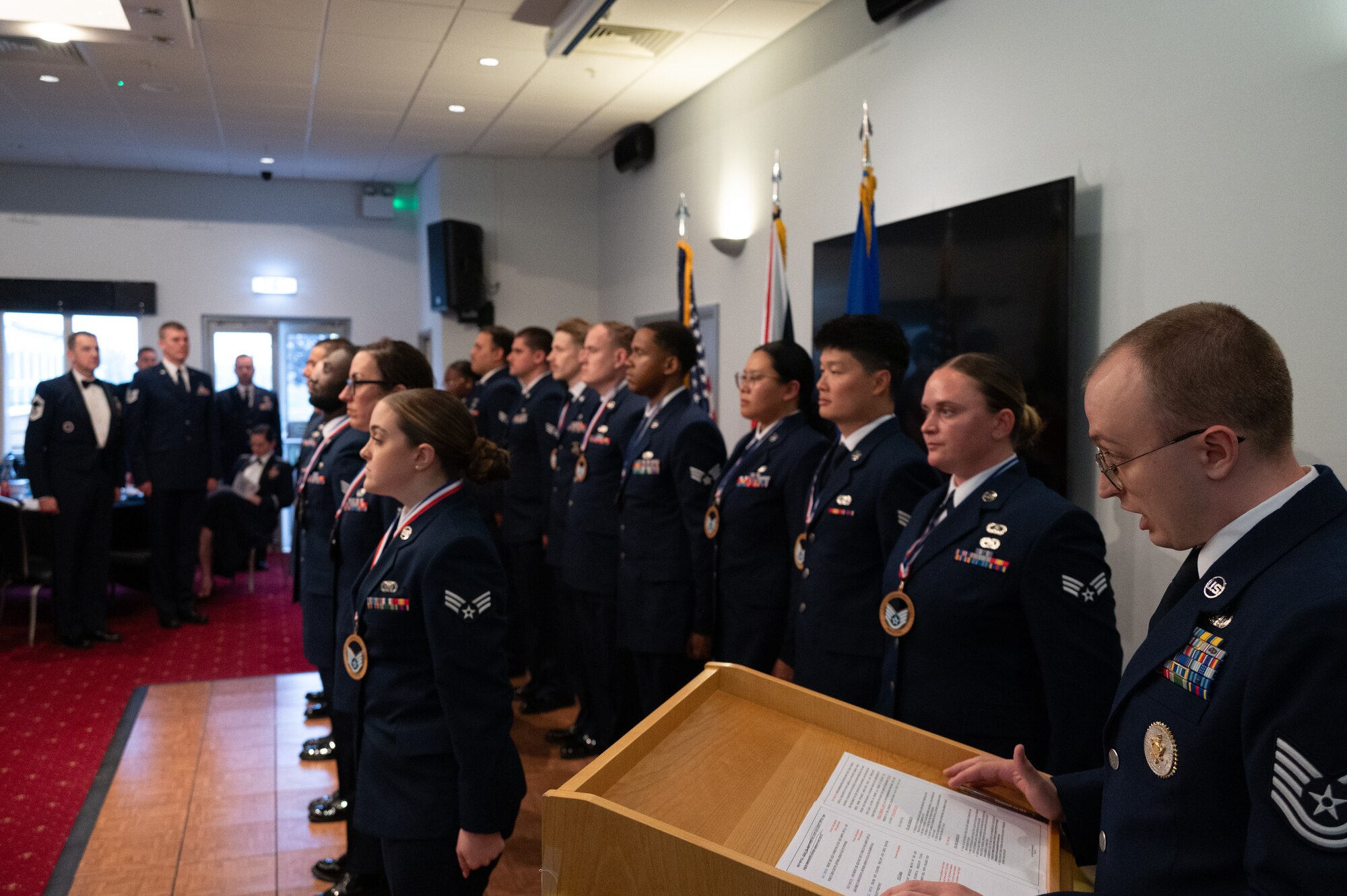 Pathfinders stand at attention