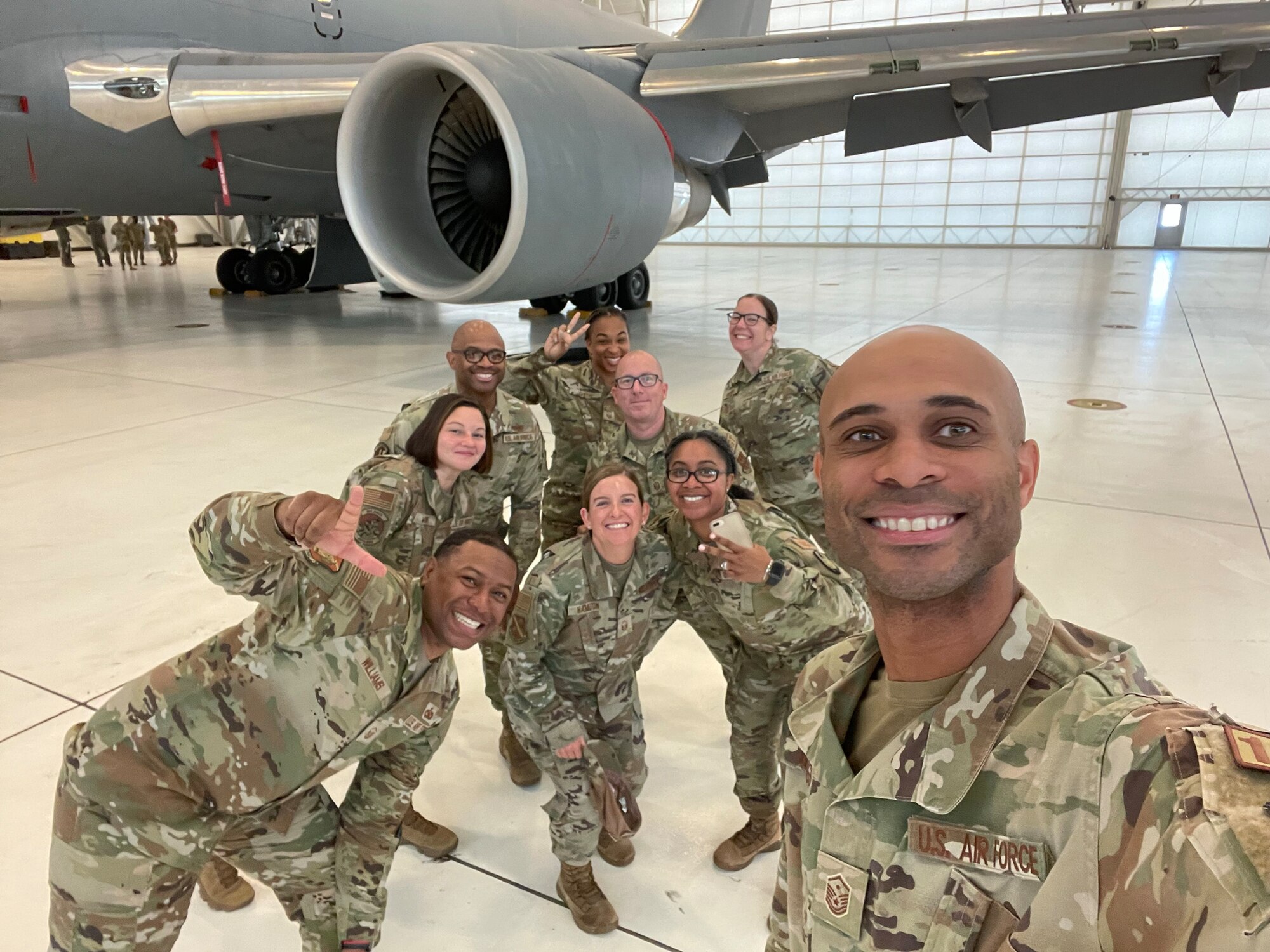 In July 2024, Master Sgt. Rashawn Williams, wing resiliency integrator first sergeant (left) for the 655th Intelligence, Surveillance and Reconnaissance (ISR) Wing attended the 2024 Air Force Reserve Command First Sergeant Symposium, McConnell Air Force Base, Kan. The Reserve Command hosts an annual symposium to focus on professional development, critical changes to the operational business of first sergeant’s and additional duty first sergeants, and connecting the network. (Courtesy Photo)