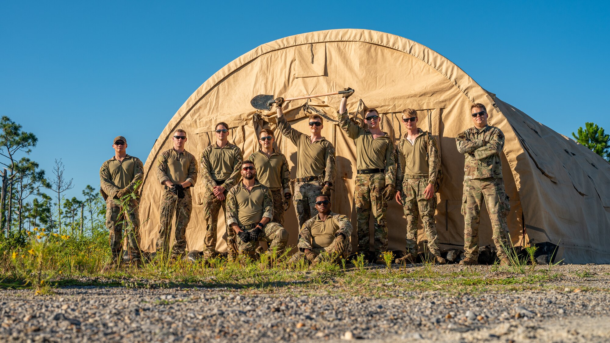 Airmen pose for a group photo