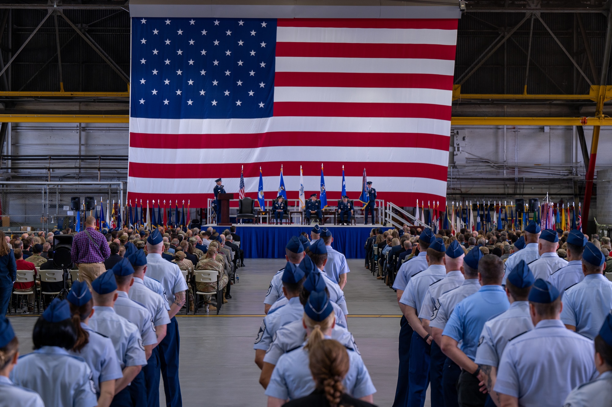Air Force Chief of Staff Gen. David W. Allvin presides over the event as Gen. John D. Lamontagne assumed command from Gen. Mike A. Minihan, who is retiring after 34 years of service.