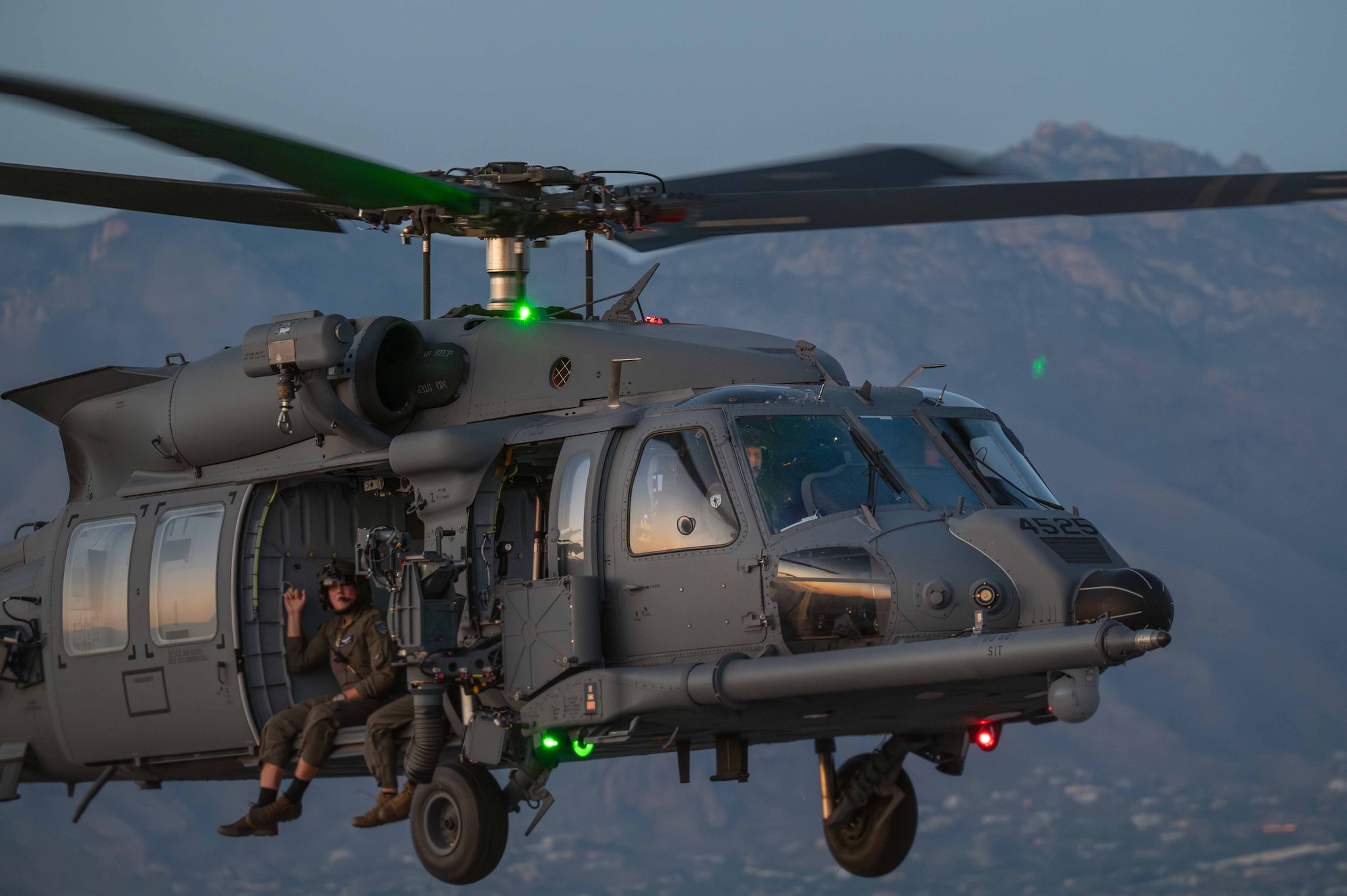 Photo of a Helicopter mid flight