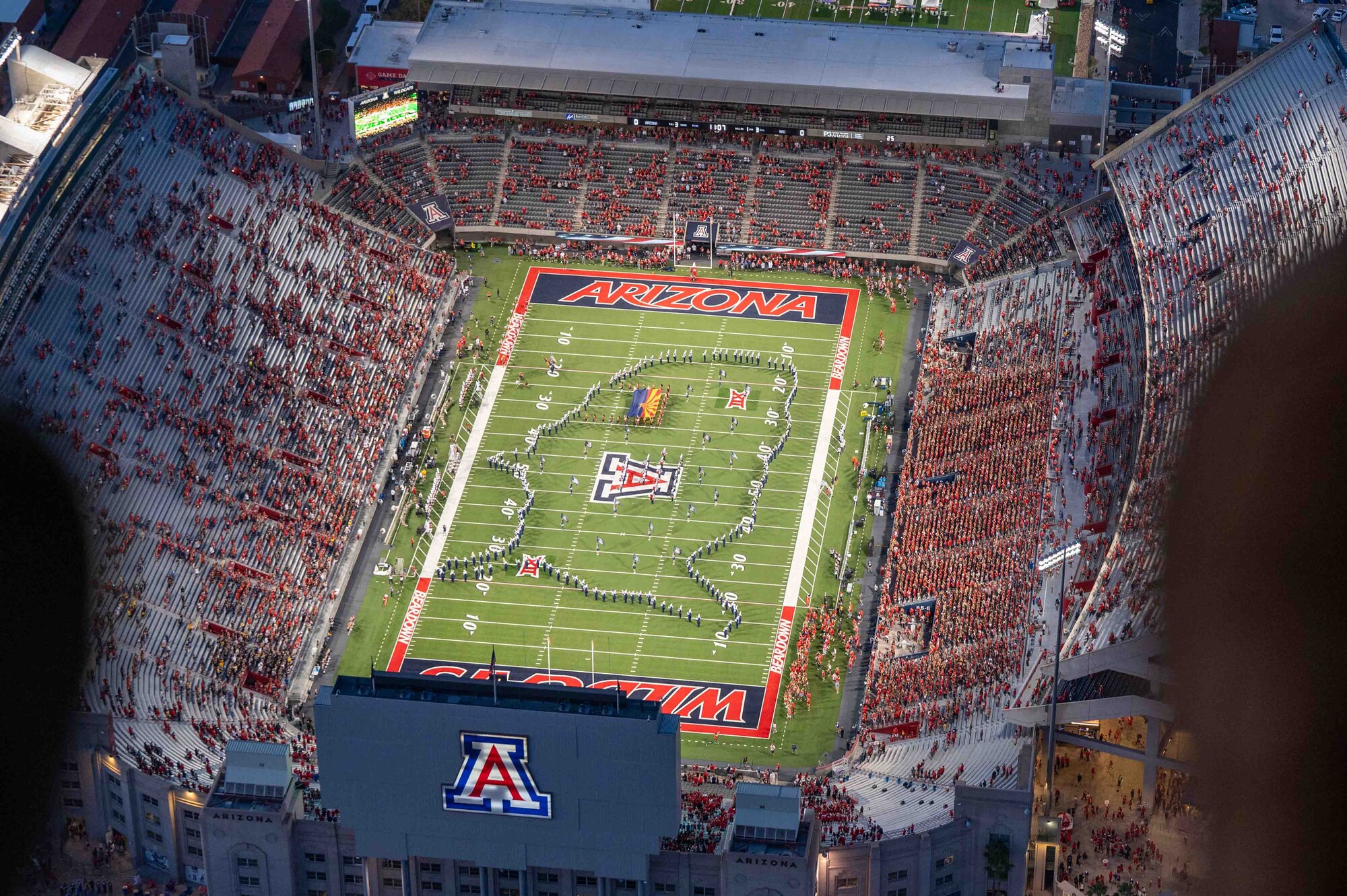 A photo of on top of a stadium