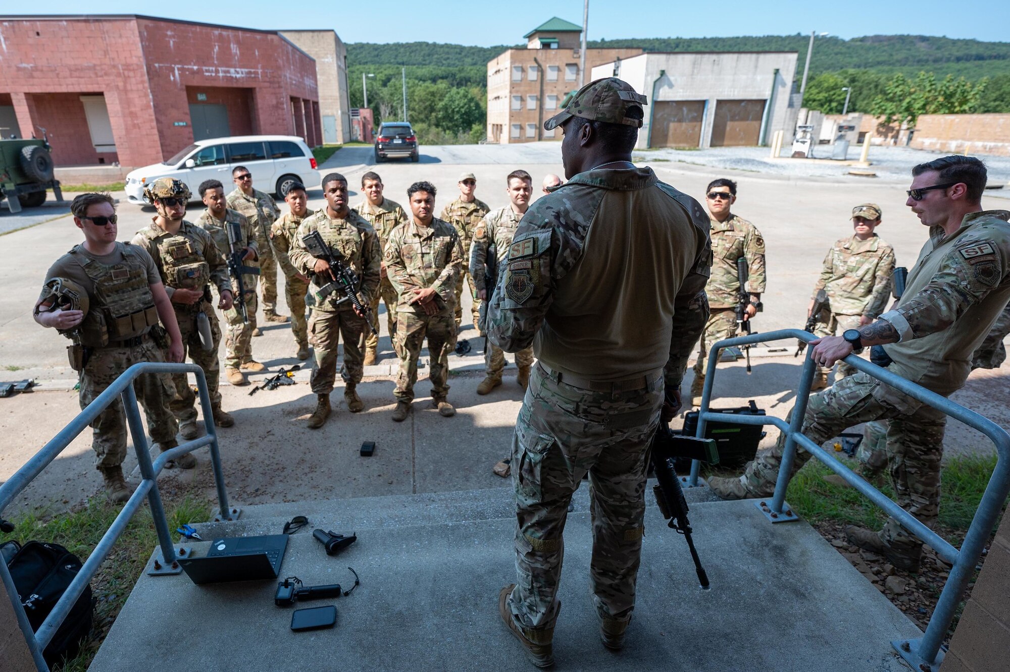 Airmen attending a brief
