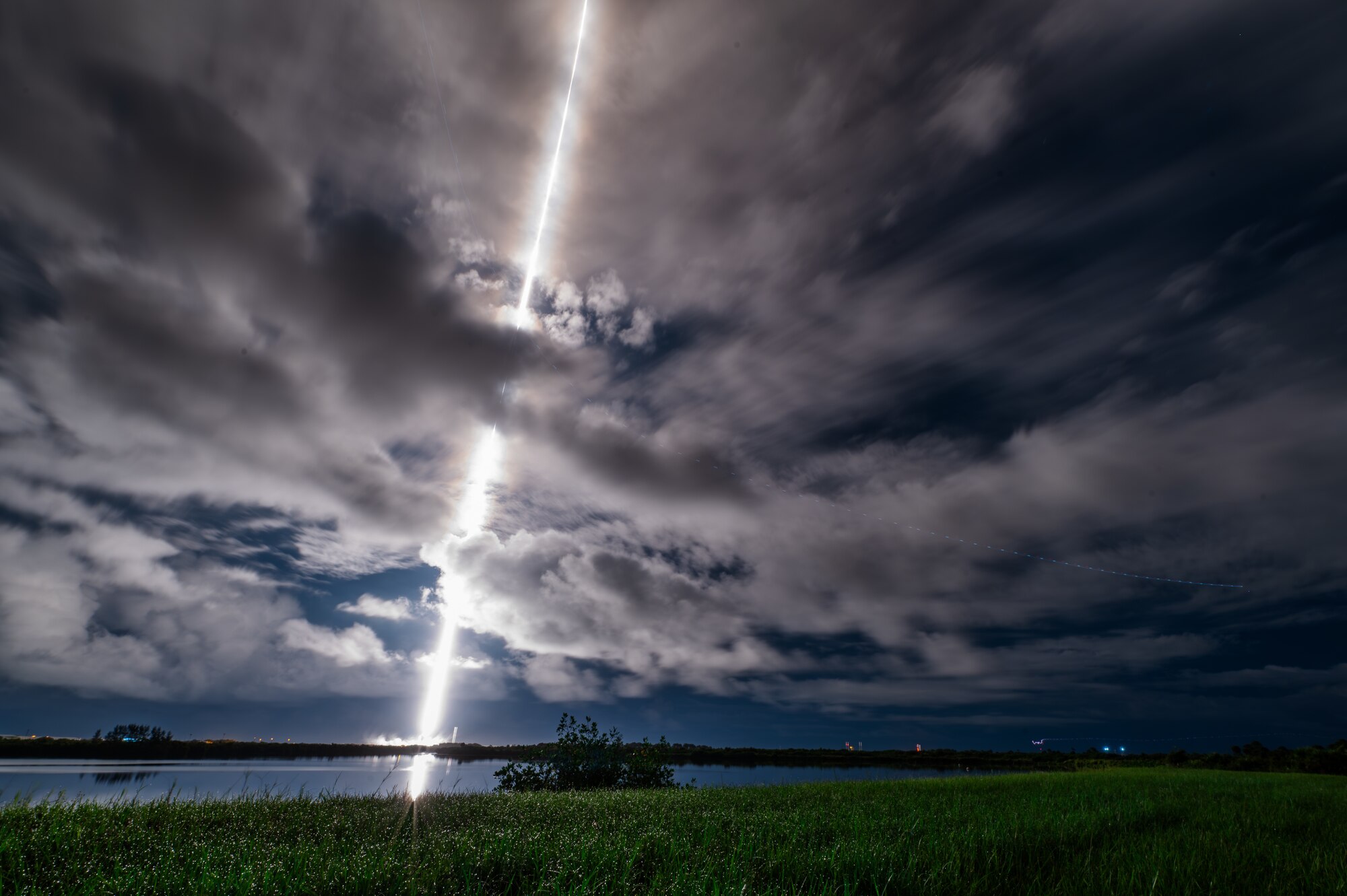 A Falcon 9 rocket launched the Polaris Dawn crew to low-earth orbit from Launch Complex 39A (LC-39A) at Kennedy Space Center, Florida, Sept. 10, 2024. During their multi-day mission to orbit, Dragon and the crew will endeavor to reach the highest Earth orbit ever flown since the Apollo program.(U.S. Space Force photo by DeAnna Murano)