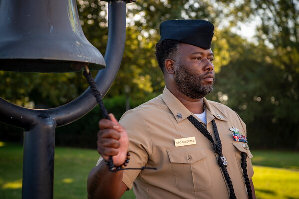 Naval Medical Center Portsmouth (NMCP) active duty and civilian staff members, led by Capt. Brian Feldman, NMCP director/Navy Medicine Readiness and Training Command Portsmouth commander, gathered at Morning Colors to honor the lives lost due to the attacks on the World Trade Center towers, the Pentagon, and the crash of Flight 93 in a Pennsylvania field, 23 years ago, Sept. 11.