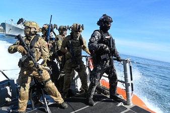 U.s. and international naval forces participate in UNITAS LXV (65) off the coast of Chile.