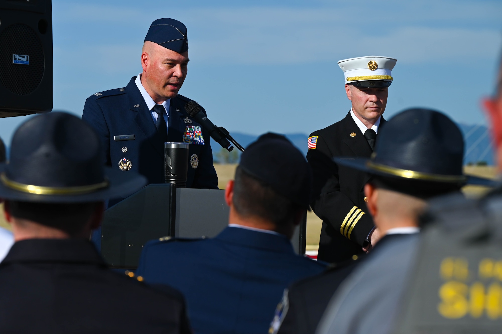 Service and community members remember the events of September 11, 2001.