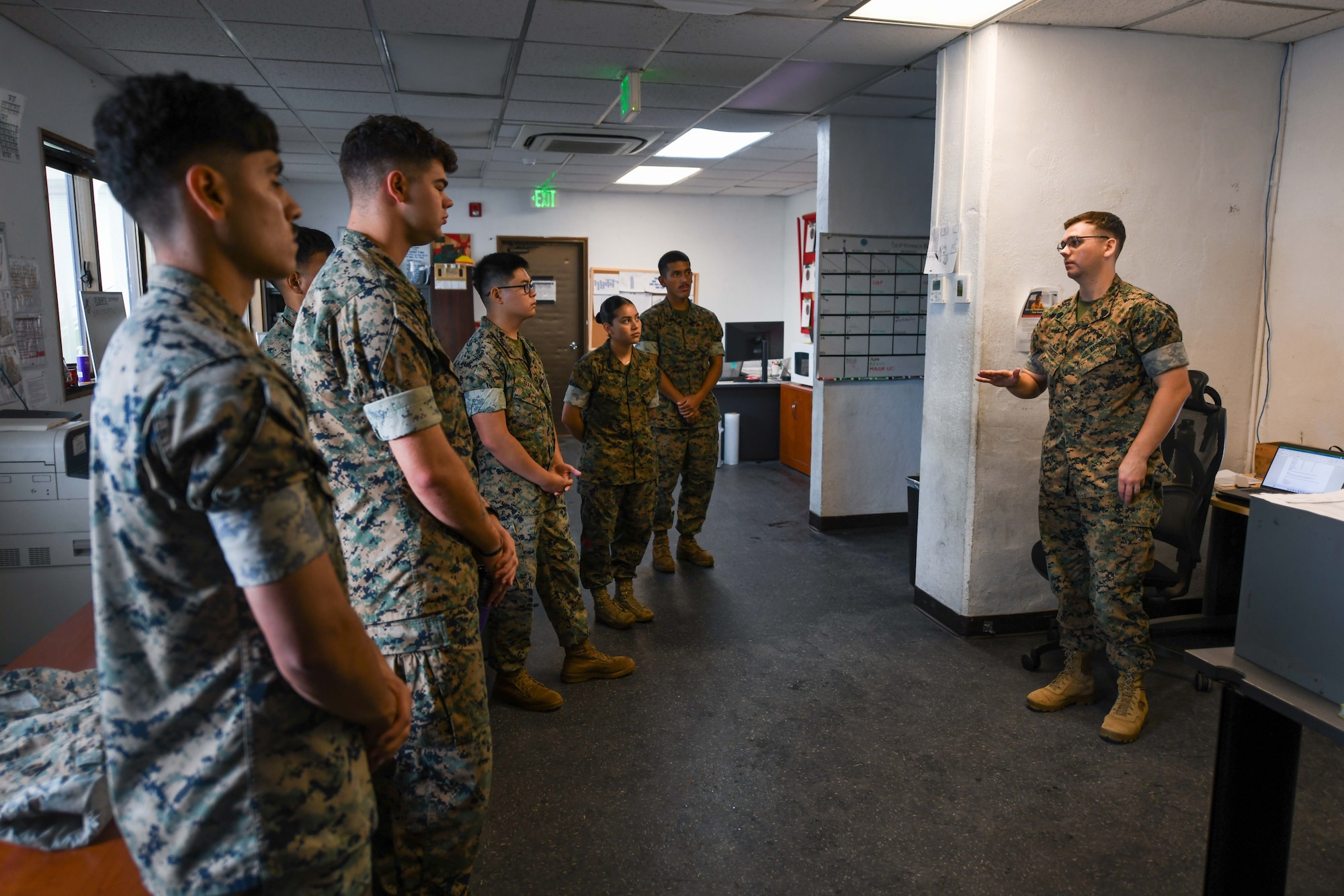 U.S. Marines conduct a software brief.