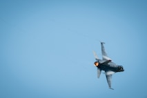 U.S. Air Force Capt. Ethan “Bantam” Smith, Pacific Air Forces F-16 Demonstration Team commander, performs an aerial demonstration during Misawa Air Fest at Misawa Air Base, Japan, Sept. 8, 2024.
