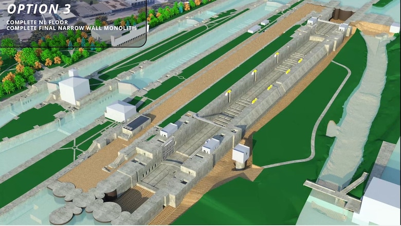 3D graphic of the New Lock at the Soo construction project.