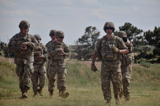  Soldiers with the 1st Space Brigade host guardians with Space Delta 9, Delta 6 and Delta 7, United States Space Force, for M67 grenade qualification at Fort Carson, Colorado, on Aug. 28, allowing the guardians a rare shot at close combat tactics. (U.S. Army photo by Brooke Nevins)