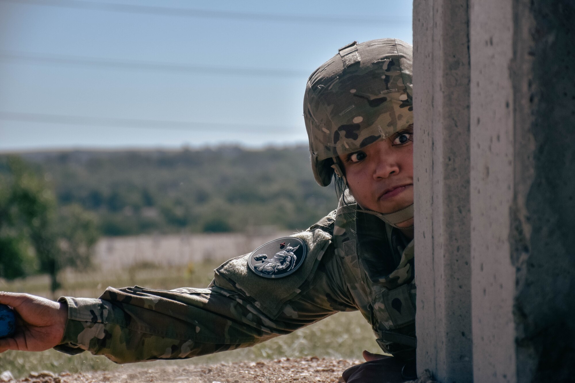 Soldiers with the 1st Space Brigade host guardians with Space Delta 9, Delta 6 and Delta 7, United States Space Force, for M67 grenade qualification at Fort Carson, Colorado, on Aug. 28, allowing the guardians a rare shot at close combat tactics. (U.S. Army photo by Brooke Nevins)