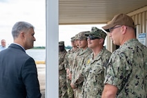 U.S. Navy Sailors meet with the Honorable Ashish Vazirani