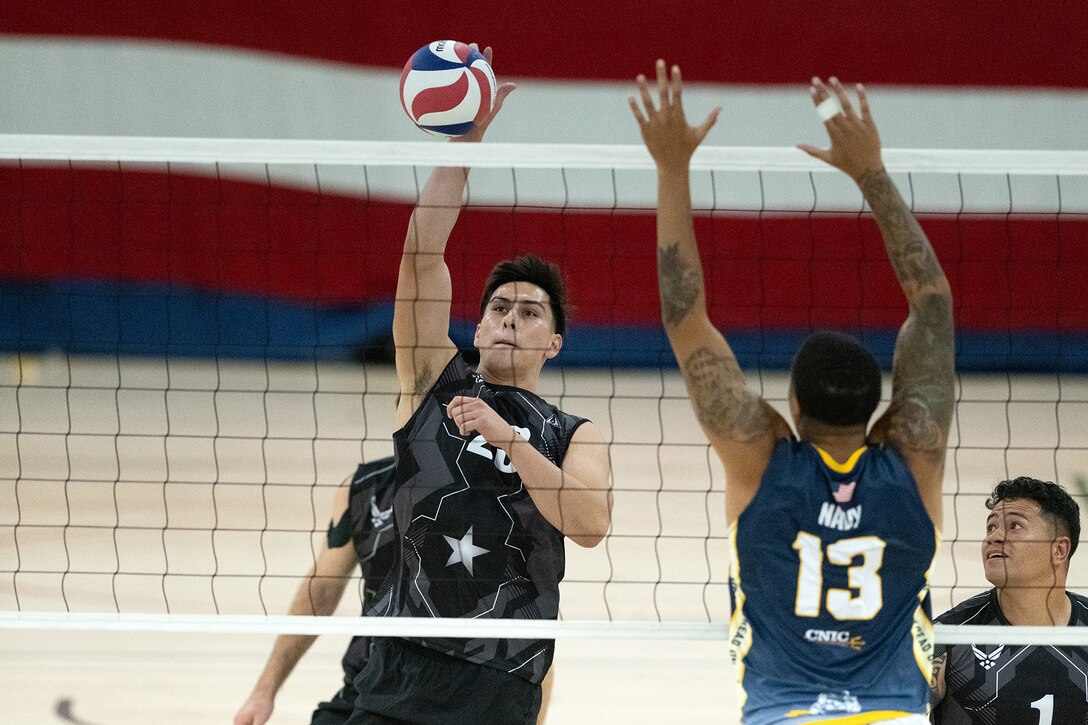 The 2024 Armed Forces Men’s and Women’s Volleyball Championship held at Fort Carson, Colorado 10-14 September.  Teams from the Army, Navy (with Marine Corps and Coast Guard players) and Air Force (with Space Force players) battle it out for gold.  (DoD photo by EJ Hersom)