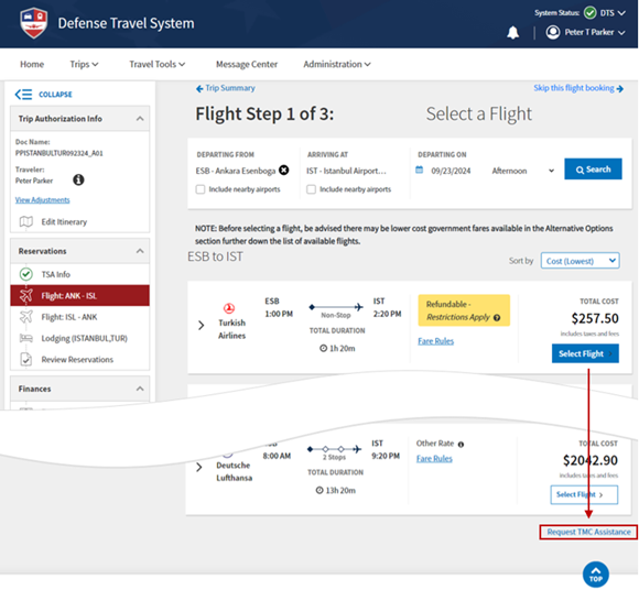 Bypass Turkish Airlines Booking Error In DTS Defense Travel 