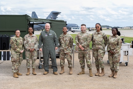 Group photo of Deputy Director, Air National Guard, with Airmen