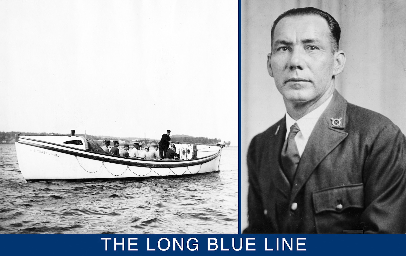 -Chief Boatswain’s Mate Pablo Valent shown later in his career in a service photograph in his dress uniform. (National Archives)
-A Type “E” 36-foot motor surfboat similar to the one used by the Brazos Station crew to rescue the men aboard the schooner Cape Horn. (U.S. Coast Guard)