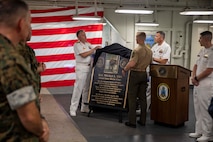 USS Iwo Jima Dedicates Memorial in Honor of Marine Corps Sergeant Nicole Gee