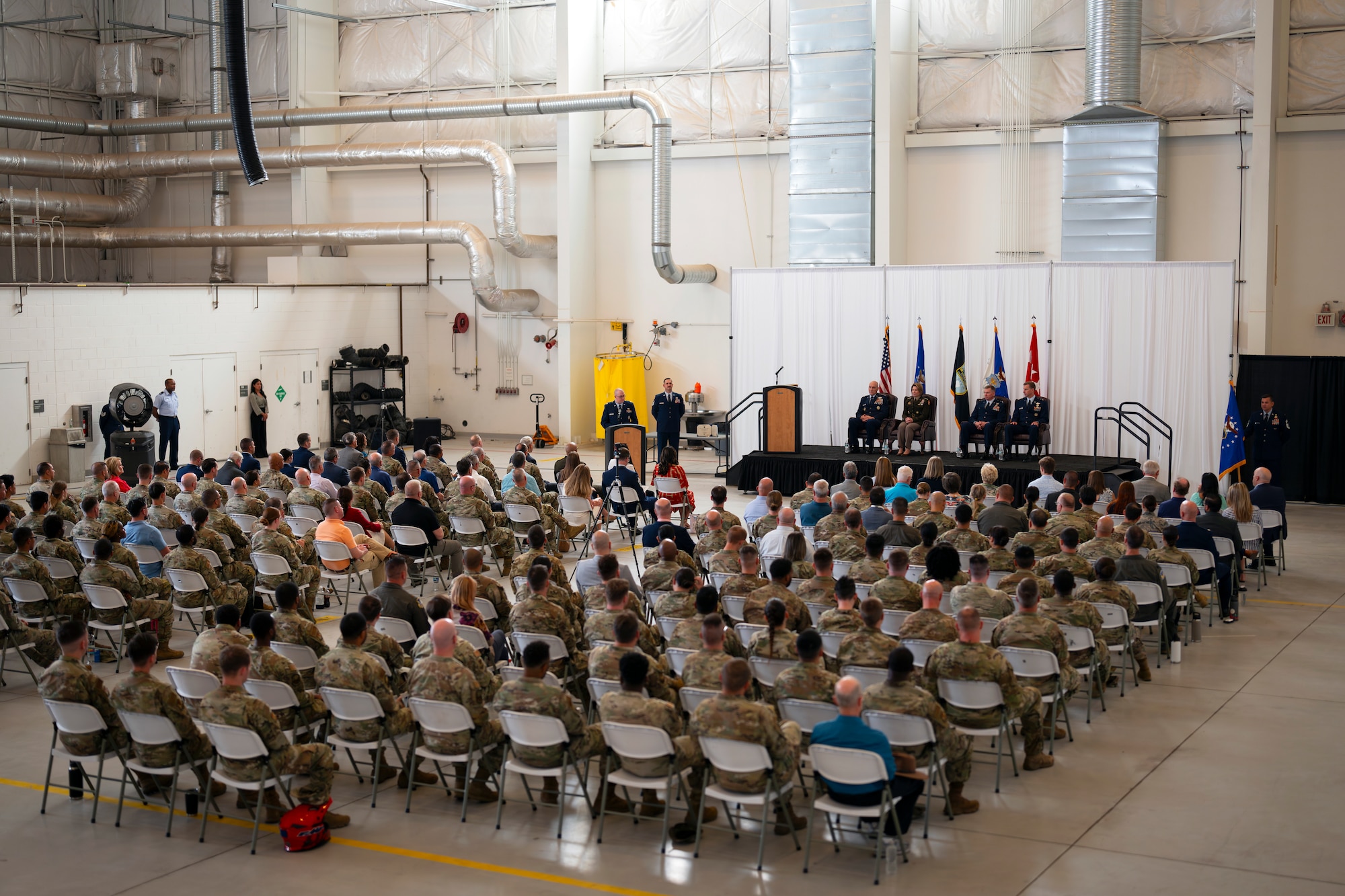 A Change of Command and elevation ceremony for Air Forces Southern is held at Davis-Monthan Air Force Base, Arizona, Sep. 11, 2024. The ceremony marked a significant change in the command as it marked the activation of Air Forces Southern becoming a Service Component Command. (U.S. Air Force photo by Tech. Sgt. Rachel Maxwell)
