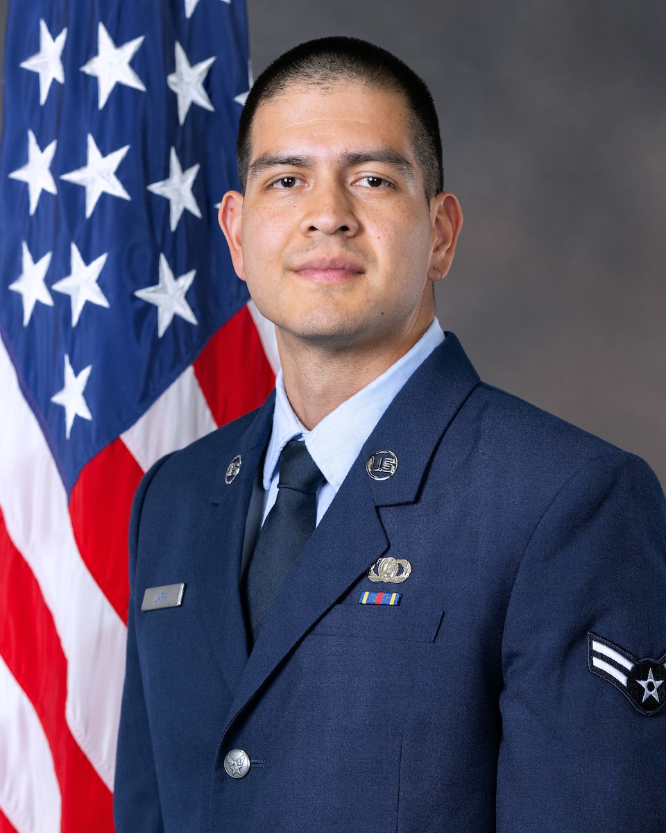 Official Photo of A1C Enrique David Lara.