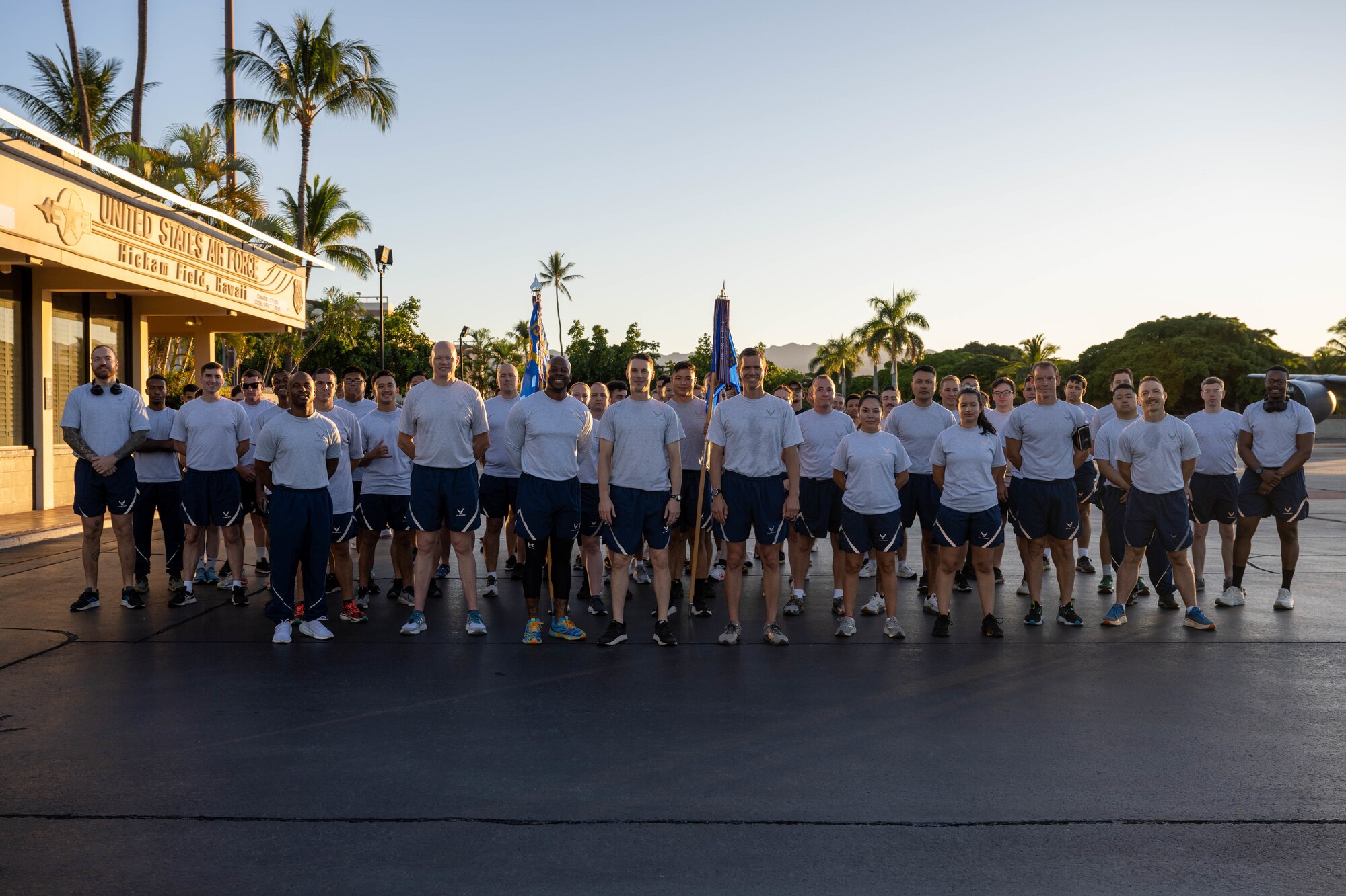 Airmen pose for a group photo.
