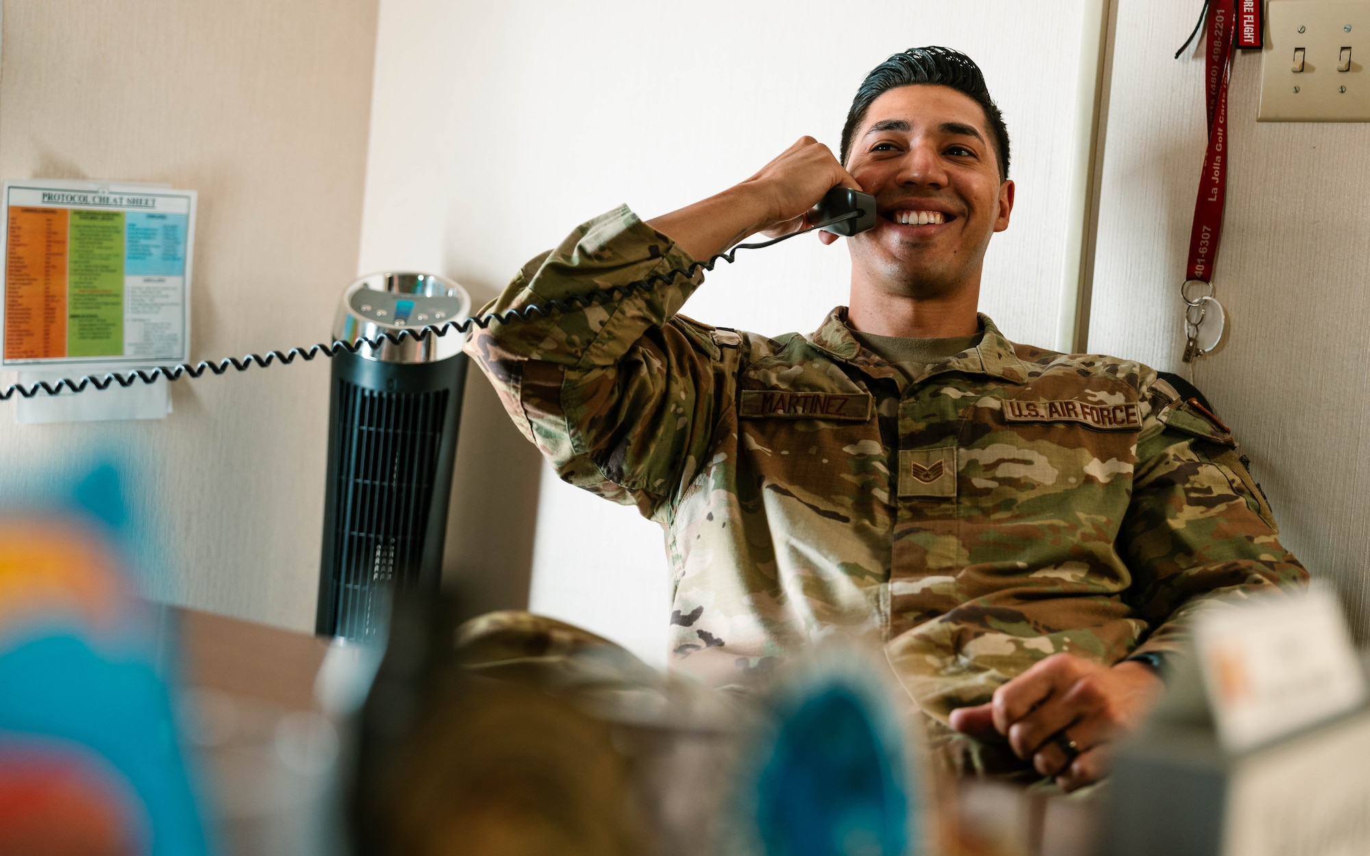Staff Sgt. Christian Martinez (left), 56th Fighter Wing protocol specialist, and Capt. Nick Belinski (right), 309th Fighter Squadron instructor pilot, have been selected to join the U.S. Air Force Thunderbirds for the 2025-2026 show seasons. Martinez will support the team in scheduling, while Belinski will serve as the narrator and advance pilot.
