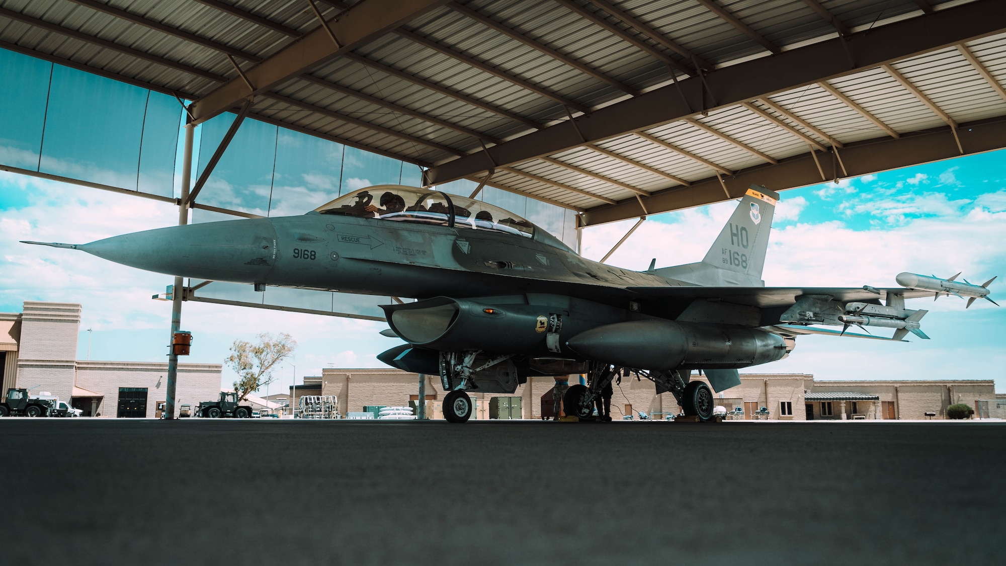 Staff Sgt. Christian Martinez (left), 56th Fighter Wing protocol specialist, and Capt. Nick Belinski (right), 309th Fighter Squadron instructor pilot, have been selected to join the U.S. Air Force Thunderbirds for the 2025-2026 show seasons. Martinez will support the team in scheduling, while Belinski will serve as the narrator and advance pilot.