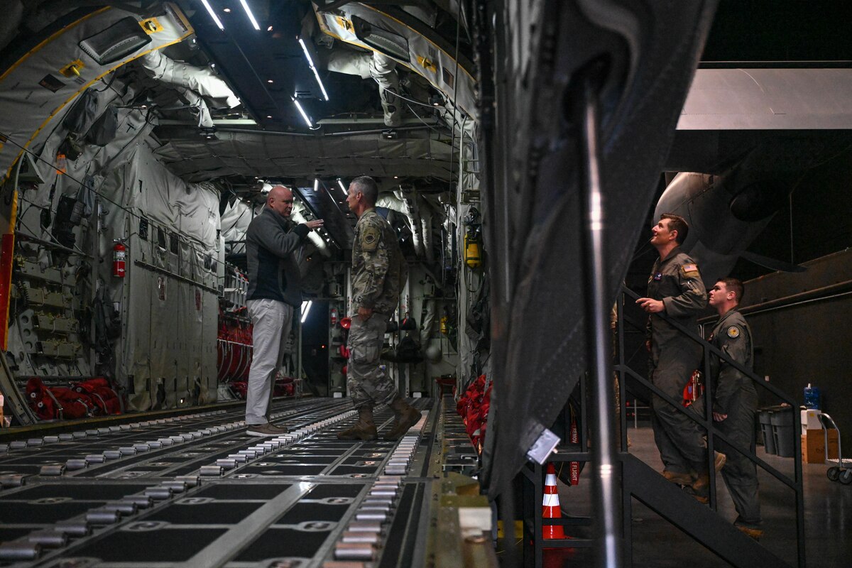 Maj. Gen. Gregory Kreuder stands in the new  Consolidated Flight Training Unit facility.